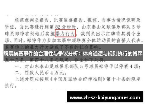 魏震禁赛事件的合理性与争议分析:体育道德与规则执行的博弈 魏震禁赛事件的合理性与争议分析:体育道德与规则执行的博弈
